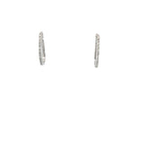 14k White Gold .50ct G VS2 Round Diamond Oval Shape 3/4 x 1/2" Hoop Earrings